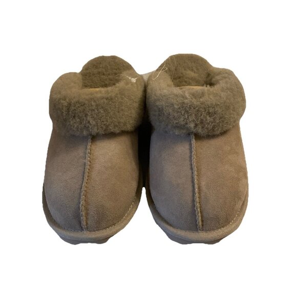 Ladies Sheepskin Suede Slippers Sz 8 Drizzle Sherpa Indoor/Outdoor - Picture 3 of 9